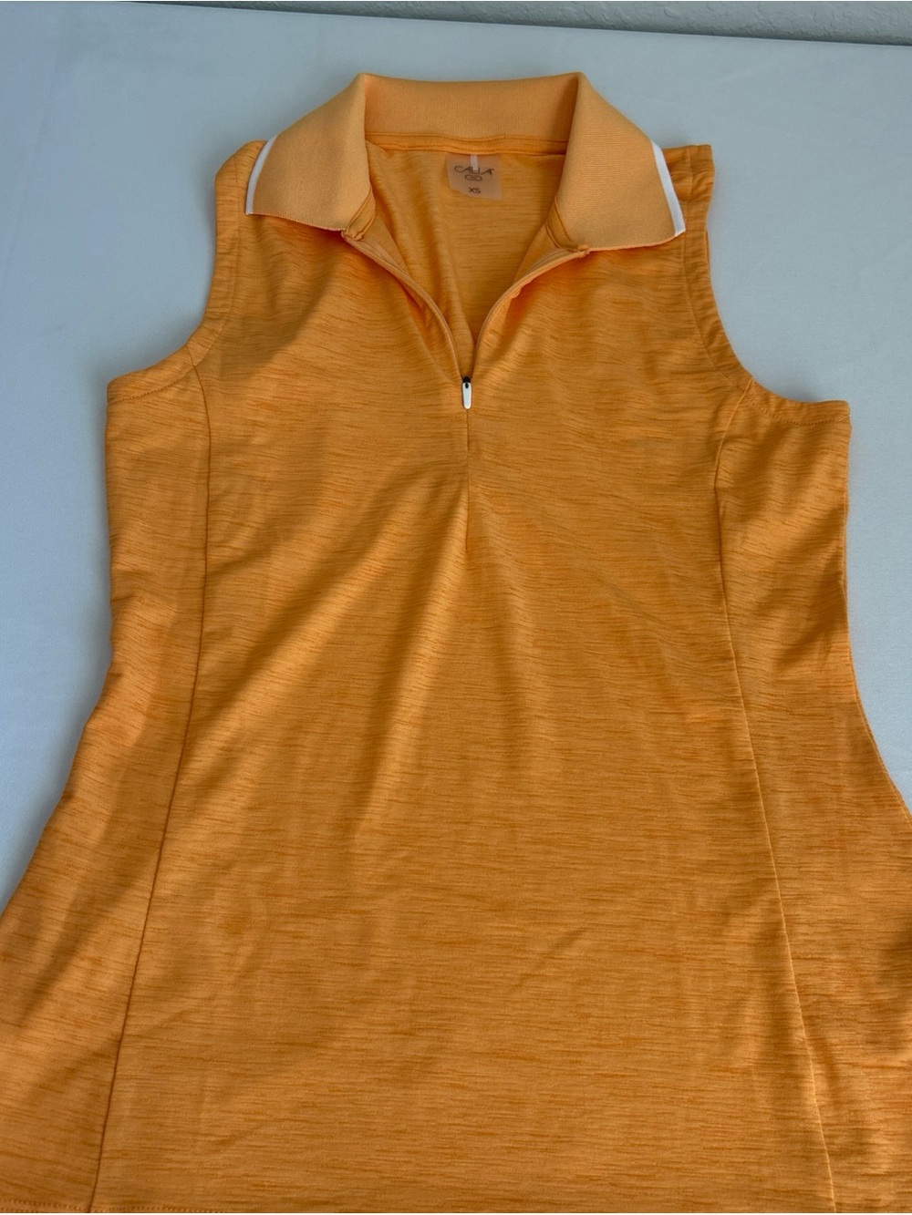 Calia Carrie Underwood Golf Tank Top XS Peach Sleeveless Quarter Zip Athletic